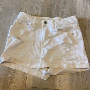 White Ripped Jean Shorts